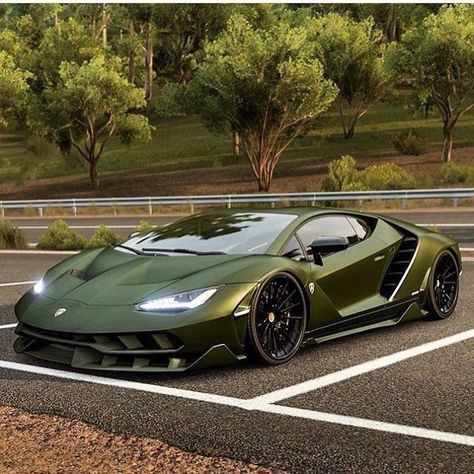 Anyone driving slower than you is an idiot, and anyone going faster than you is a maniac - Army Green Aventador
